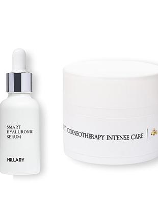 Гиалуроновая сыворотка smart hyaluronic + крем для всех типов кожи corneotherapy intense сare 5 oil’s