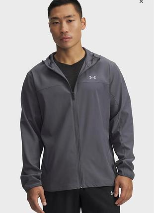 Under armour мужская серая ветровка ua velociti pro storm jacket