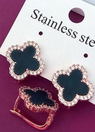 Сережки конюшина stainless steel, po. 1,5 см