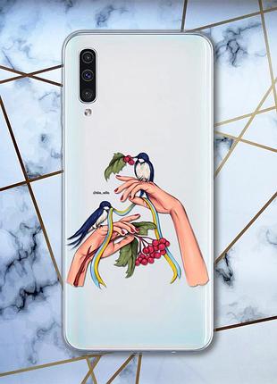 Прозорий чохол на samsung galaxy а50 (2019) а505 патріотичний дизайн ластівки принт 15