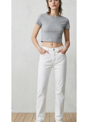 Стильные белоснежные брендовые джинсы h&amp;m, прямая нога