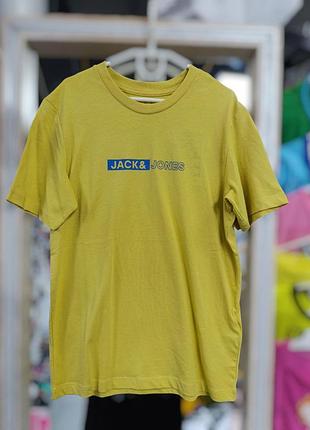 Детская футболка для мальчика в желтом цвете в размере 152 12 лет jack& jones (другие размеры уточняйте)