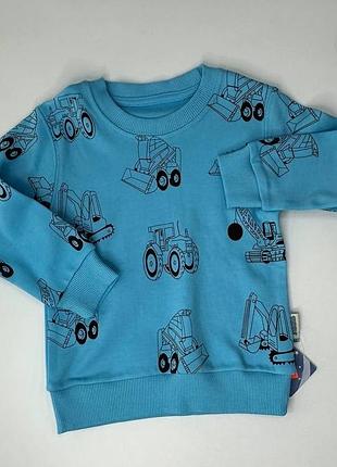 Дитяча весняна кофта світшот з принтом тракотри турецького виробника baby go 92 98 104 см