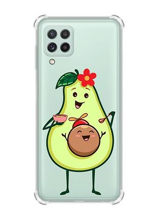 Чехол с утолщёнными углами на samsung galaxy a22 5g / a22s 5g :: малыш авокадо (принт 309)