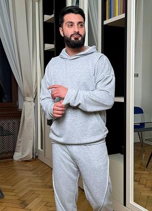 Мужской спортивный костюм худи с капюшоном с карманом кенгуру с брюками джоггерами
