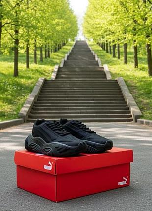 Жіночі весняні чорні кросівки puma/текстильні кросівки пума