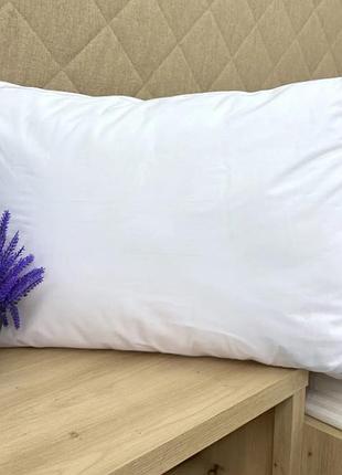 Подушка для сна гипоаллергенная (50х70х20) decorator cotton lux. цвет белый