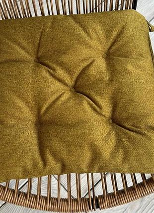 Подушка для стільців квадратна однотонна (38x38х5 см) "decorator мальмо". колір мустард