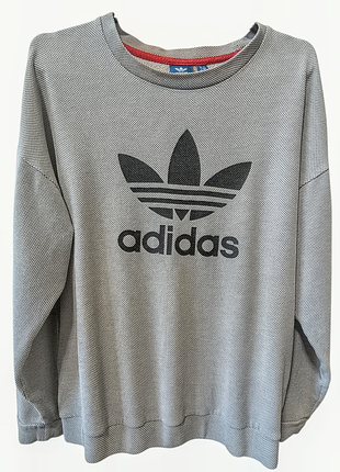 Оригінальний світшот adidas trefoil waffle,adidas originals у вафельну текстуру/оверсайз