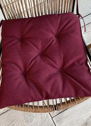Подушка на стілець або крісло (38x38х5 см) "decorator мальмо". колір бордовий