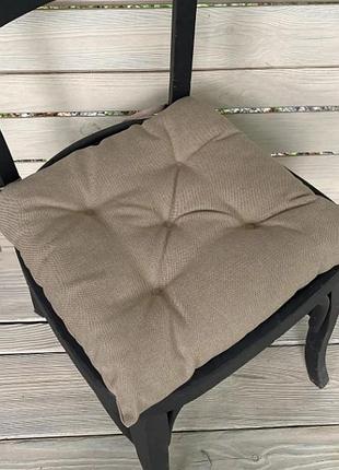Подушка на стілець однотонна (38х38х5 см) decorator sawana. колір бежевий