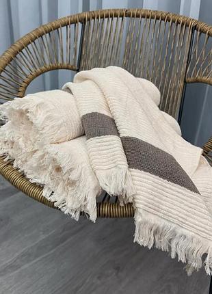 Полотенце махровое (50х90см) aisha герти. цвет кремовый банное, 70, 140
