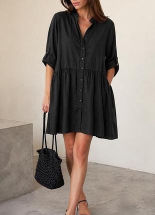 Jacqueline de yong платье oversize на пуговицах с оборкой