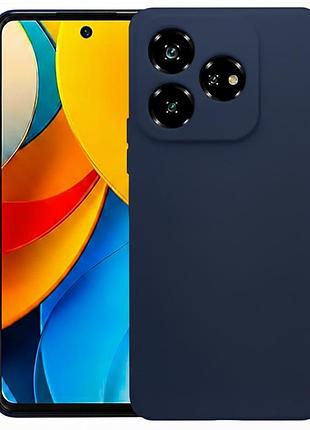 Чехол fiji full soft premium для nubia v60 противоударный бампер с микрофиброй dark blue