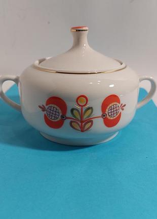 Сахарница,  ссср,  довбыш,  фарфор,  фарфоровая