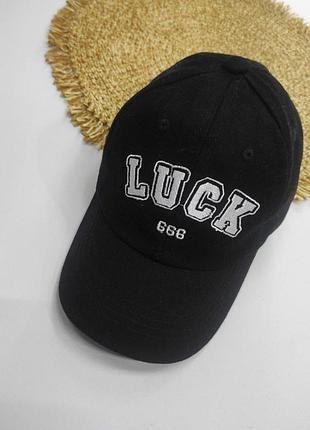 Кепка бейсболка бавовна чорна дитяча luck