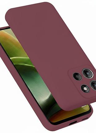 Чехол fiji full soft premium для motorola g17 / g17 power противоударный бампер с микрофиброй bordo