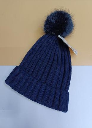 Дитяча зимова шапка для хлопчика 52-54 см h&m з хутром