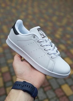 Білі кеди жіночі adіdas stan smith білі з чорним