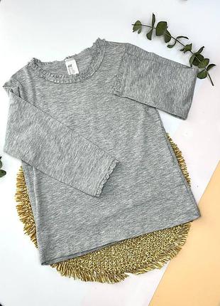 Детский лонслив h&m для девочки серый на 3-4 года 104 см
