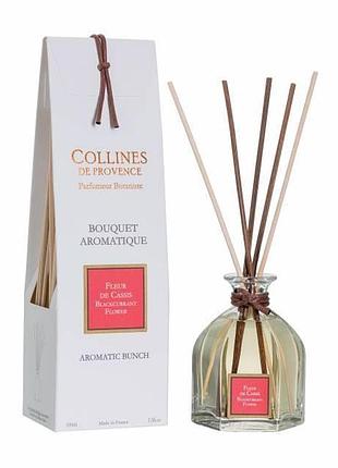 Ароматизатор для дома, аромадиффузор цветок чорной смородины 100мл collines de provence