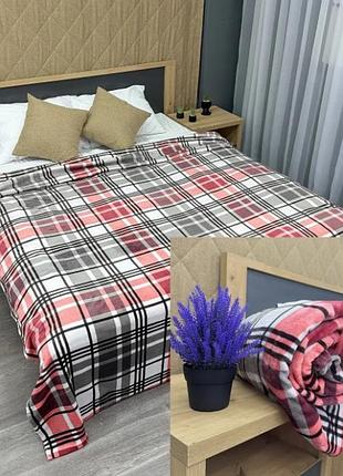 Плед-покривало з велсофту в клітинку (150х210см) decorator wellsoft bristol. колір різнокольоровий двоспальний, 200, 220