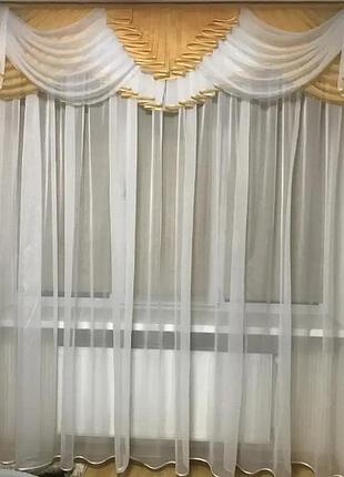 Ламбрекен шифон однотонний 3м. колір абрикосовий
