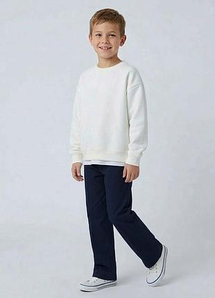 Брюки для мальчика на резинке прямые синие коттон смайл тайм smiletime fashion 158