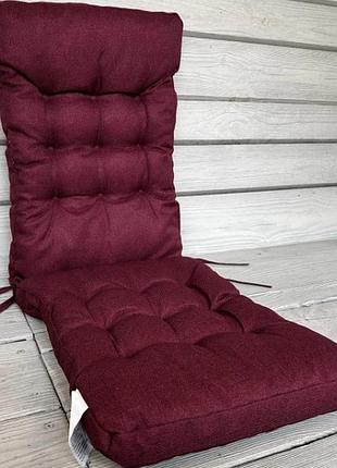 Подушка для стільців подвійна (40x120х4 см) "decorator мальмо". колір бордовий
