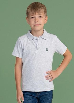 Тенниска поло для мальчика серая светлая смайл тайм smiletme classic 158
