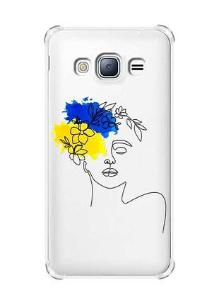 Чехол с утолщенными углами на samsung galaxy j3(2016) j310 :: украинка арт (принт 3)