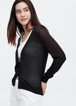 Жіночий чорний кардиган від бренду uniqlo