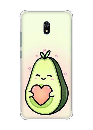 Чохол з потовщеними кутами на xiaomi redmi 8a :: кавай авокадо з сердечком (принт 310)