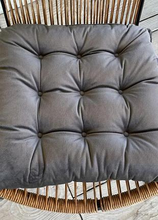 Подушка для стільців (40x40х5 см) decorator velour. колір сірий