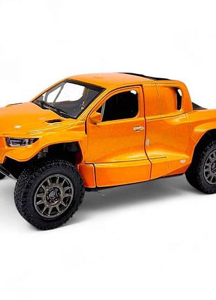 Металлическая машинка toyota hilux оранжевая игрушечная модель пикапа для игры и коллекции