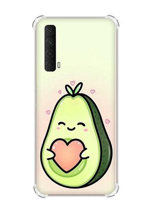 Чохол з потовщеними кутами на huawei p smart 2021 :: кавай авокадо з сердечком (принт 310)