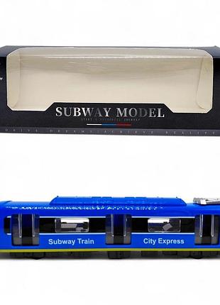 Игрушечный поезд метро subway model синий поезд метро на батарейках поезд metro свет звук