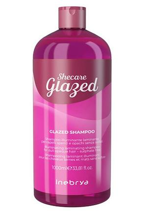 Шампунь для блеска волос с эффектом глазировки inebrya sheсare glazed shampoo 1000