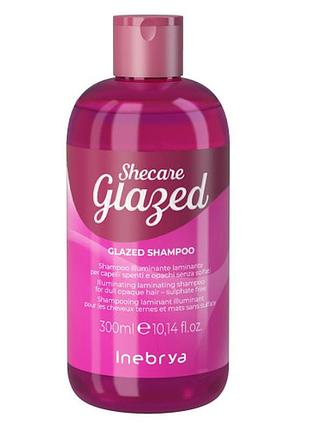 Шампунь для блиску волосся з ефектом глазурування inebrya sheсare glazed shampoo