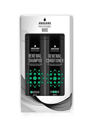 Набор "восстановление" для поврежденных волос anagana professional renewal duos (shm/250ml+cond/250ml)