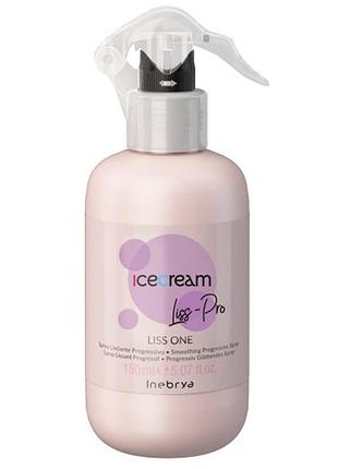 Разглаживающий спрей для жестких и пушистых волос 15 в 1 inebrya ice cream liss one