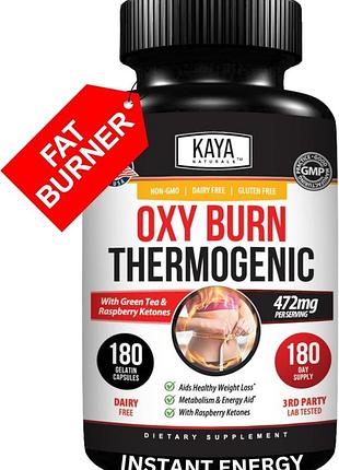 Домішка преміумкласу термогенна трав'яна формула kaya naturals oxy burn thermogenic 180 капсул
