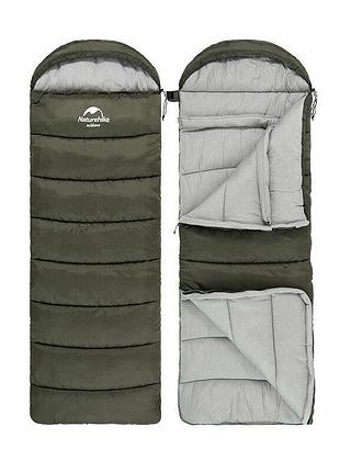 Спальник с капюшоном naturehike u350 nh20msd07, (1°c), правый, зеленый