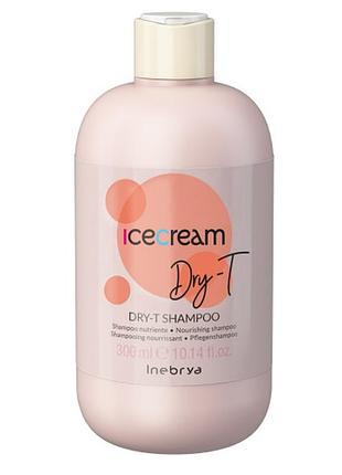 Шампунь для сухих вьющихся и окрашенных волос inebrya shampoo dry-t 300, 1000 ml