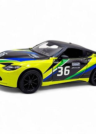 Машинка nissan fairlady z салатовая металлическая fairlady z customized edition для игры и коллекции