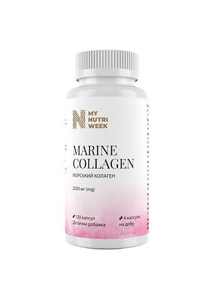 Морський колаген marine collagen my nutri week 2000 мг 120 капсул