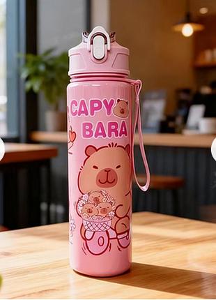 Бутылка для воды с капибарой jk-9467 розовый