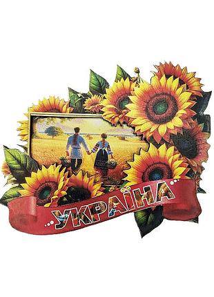 Магнит на холодильник украина, пара, подсолнухи (магниты)