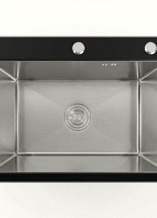 60*45 мийка скляна valeso handmade black glass