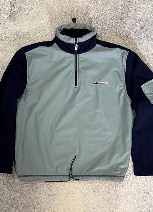 Tommy hilfiger athletic чоловічий анорак вітровка флісова вінтаж рідкіна
